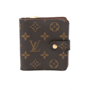 Louis Vuitton Monogram Compact Zip Brown Canvas Bifold Wallet